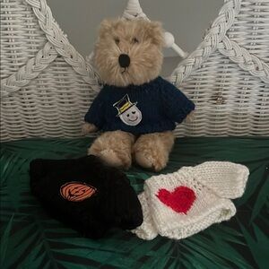 Teddy Bear with Blue Sweater and Accessories